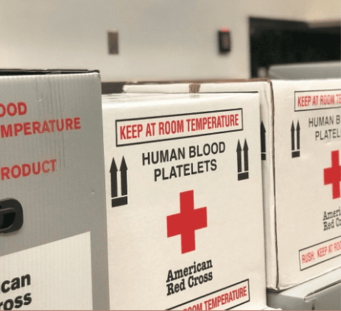 Boxes Of Human Blood Platelets